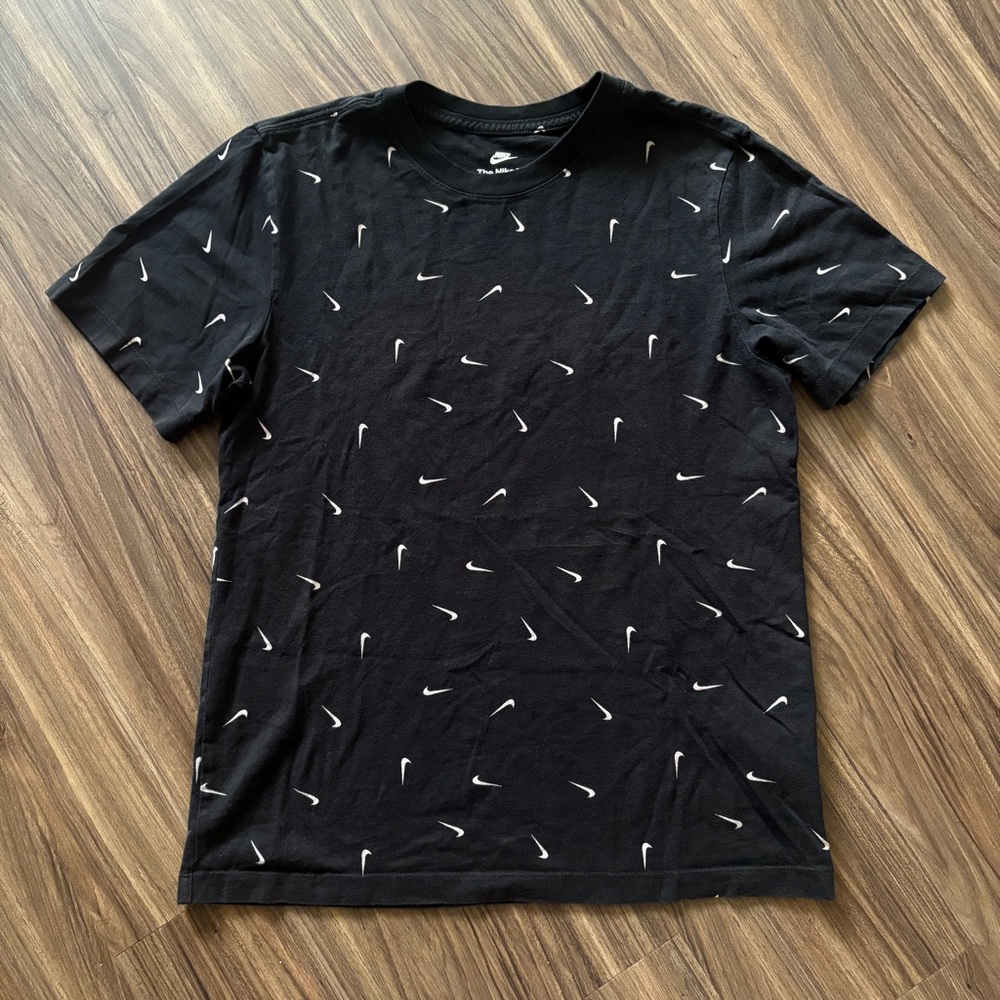 Nike RARE All-Over SWOOSH Print Black Tee